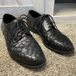 PARAGON Adventure BLACK Woven LEATHER  Wingtip Derby 9.5 RARE